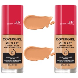 COVERGIRL Outlast Extreme Wear 3 In 1 Foundation 817 GOLDEN NATURAL, 2PACK, READ