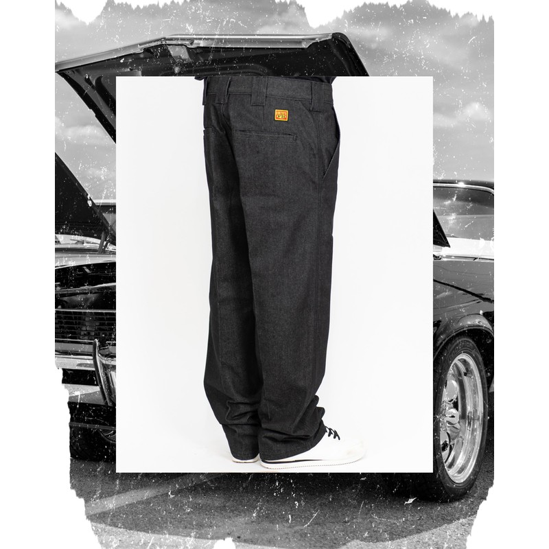 FB County Hard Denim Pants, Indigo and Black, 32 -