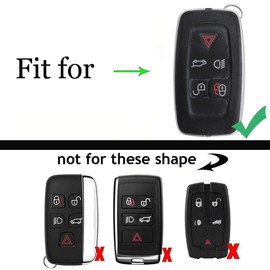 ontto Alloy Car Key Cover Fit for Land Rover Discovery 4 Range Rover Sport Vouge 2009 2010 2011 2012 Keyless Access Remote Control Leather Key Case, black