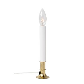 Creative Hobbies Electric Window Candle Lamp with Brass Plated Base, Dusk to Dawn Sensor Turns Candle on in Dark and Off in Light, Ready to Use!