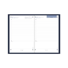 Oxford Classic 2024 Day Per Page Diary A5 Extra Hard Cover Stitched Spanish Blue