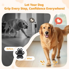 Dog Paw Protector for Senior Dogs - Anti-Slip Dog Paw Pads for Dogs Traction on Hardwood Floors, Paw Grips Stickers with Stronger Adhesive for Slippery Floors, 12 Sets (48pcs) Clover Black XXL
