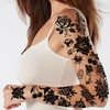 Black Temporary Tattoos Set, Old School Style, 12 Sheets
