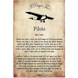 Curteny Metal Poster Plaque A Prayer for Pilots Retro Metal Tin Sign Vintage Aluminum Sign for Home Decor Room Metal Decor 8x12 Inch