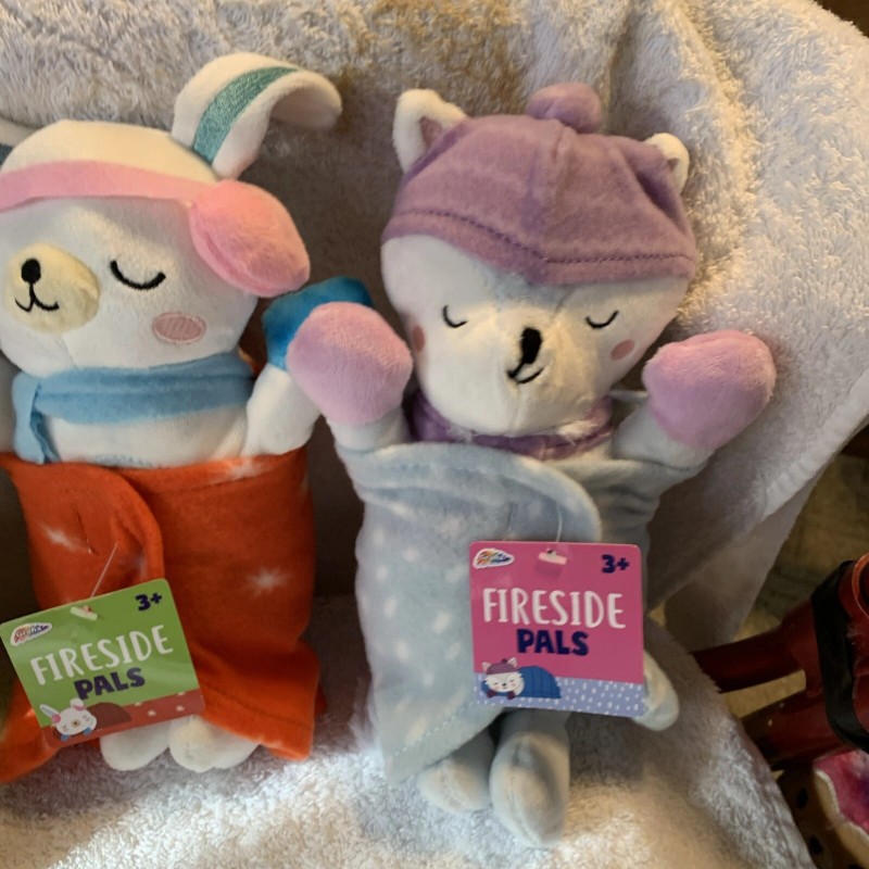 Target Fireside Pals Plush Fox Rabbit Bear Swaddle 10" Stuffed