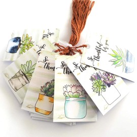 Succulent So Thankful for You Thank You Favor Hang Tags - Wedding Baby Shower Party - Set of 24