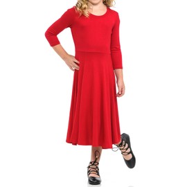 Pastel by Vivienne Honey Vanilla Girls' Princess Seam A-Line Dress with Full Skirt Medium 7-8 Years Red