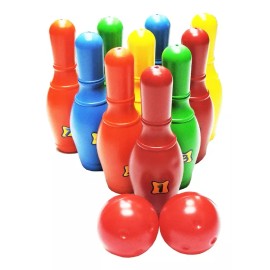 Hacer y Aprender Jgo. Boliche Mediano 10 Pinos Y 2 Esferas, 22cm. Didáctico