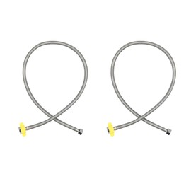 Skweawert 24 In Faucet Supply Lines, 1/2 x 1/2 Female Faucet Connector, Braided Stainless Steel Faucet Hose for Kitchen Sink Toilet（2Pack)
