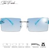 The Fresh Minimalist Small Rectangular Sunglasses Clear Eyewear Trendy Rimless