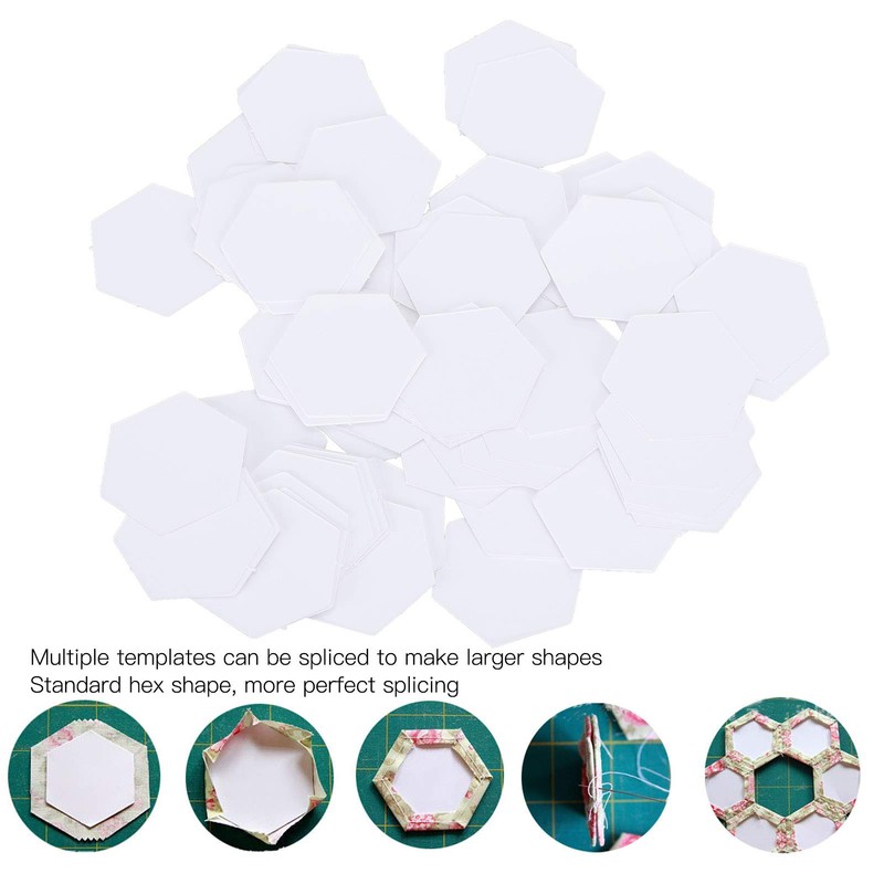 100Pcs Hexagon Shape Paper Quilting Template Polygon Paper Quilting Templates