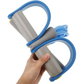 Abaodam Banda De Resistencia con Pedal para Ejercicio Abdominal Multifuncional con Seis Tubos para Tonificación Y Yoga En Casa 16.53X9.44X2.16In