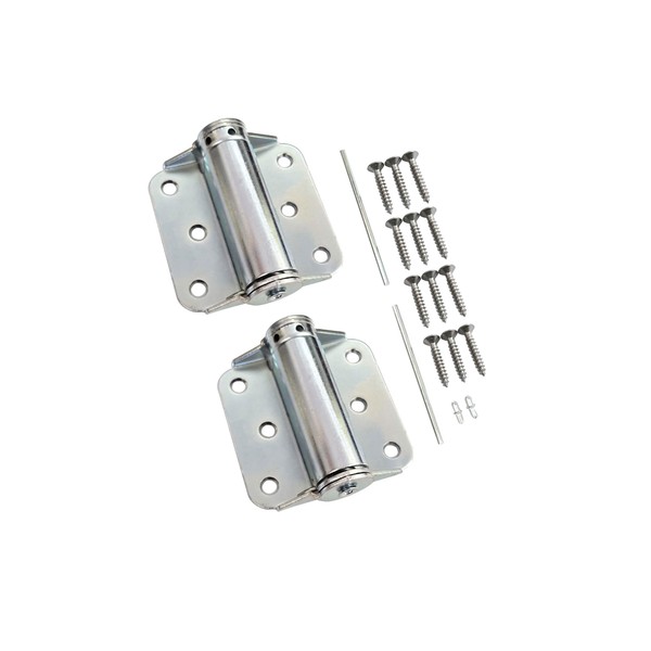 QCAA Adjustable Spring Hinge with Stainless Steel Screw, 3", Zinc,