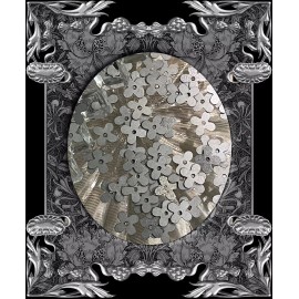 German Antique Spangle Sequin Steel Silver Plus Sign Metal 7MM Rare German 1900 Lot NOS