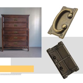 OTOTEC Retro Rectangle Pull Handles with Screws for Furniture Cupboard Drawer Cabinet Bookcase Wardrobe Antique Bronze Zinc Alloy 4Pcs