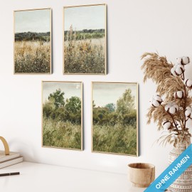 mojoliving Poster Vintage Poster Pictures Kitchen Wall Decoration Living Room Poster Aesthetic Picture Set Wall Pictures Living Room Pictures Vintage Pictures (Vintage Landscape, Poster Set 4 x A4 (21