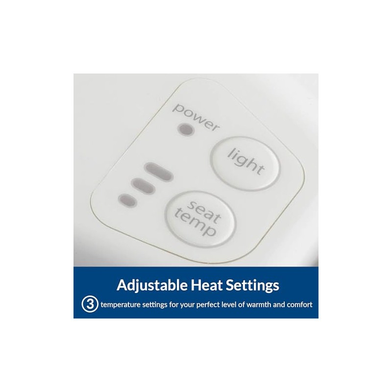 Bemis Radiance Heated Night Light Toilet Seat, Slow Close Adjustable