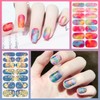 DANNEASY 12 Sheets Rainbow Nail Wraps Iridescent Nail Polish Strips
