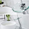 RODDEX Waterfall Bathroom Faucet Glass Single Handle Solid Brass Basin