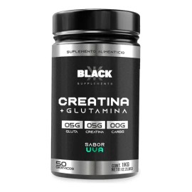 Creatina + Glutamina 50 Servicios Black 1kg Varios Sabores
