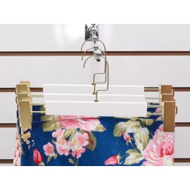 Exhivit Gancho Recto De Madera C/pinza Color Blanco Con 10 Pzs