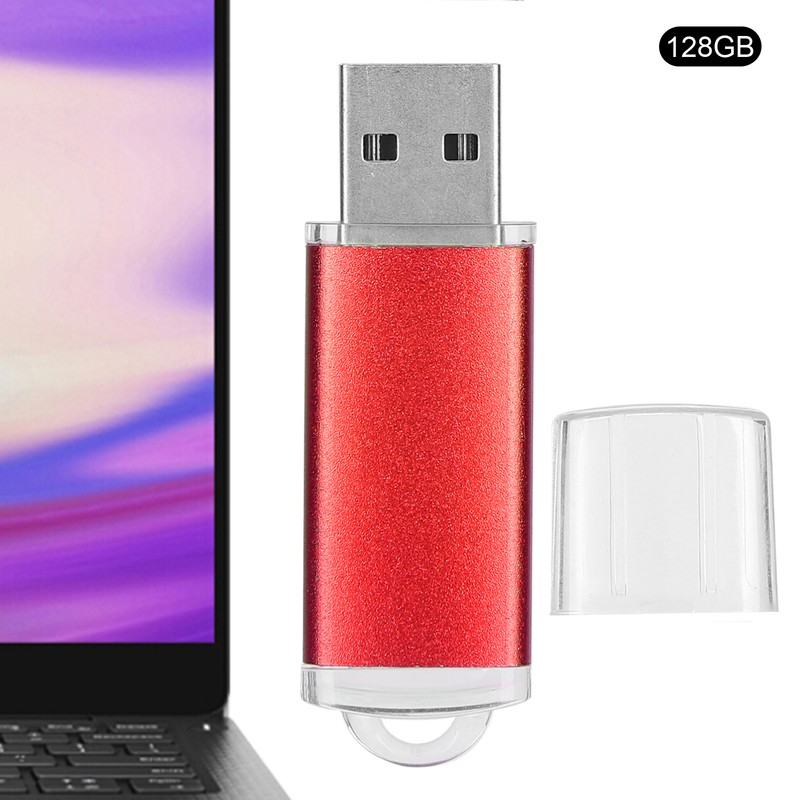 USB Flash Drive Transparent Cover Red Portable Storage Memory Stick