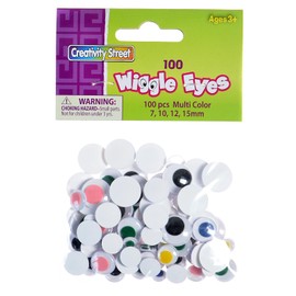 Creative Arts Wiggle Eyes - 100 pieces; round, assorted