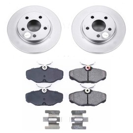 Power Stop CRK1298 Coated Brake Rotor & Ceramic Brake Pads- rear For Chrysler 300 | Dodge Challenger Charger Magnum | Jeep Grand Cherokee [Application Specific]