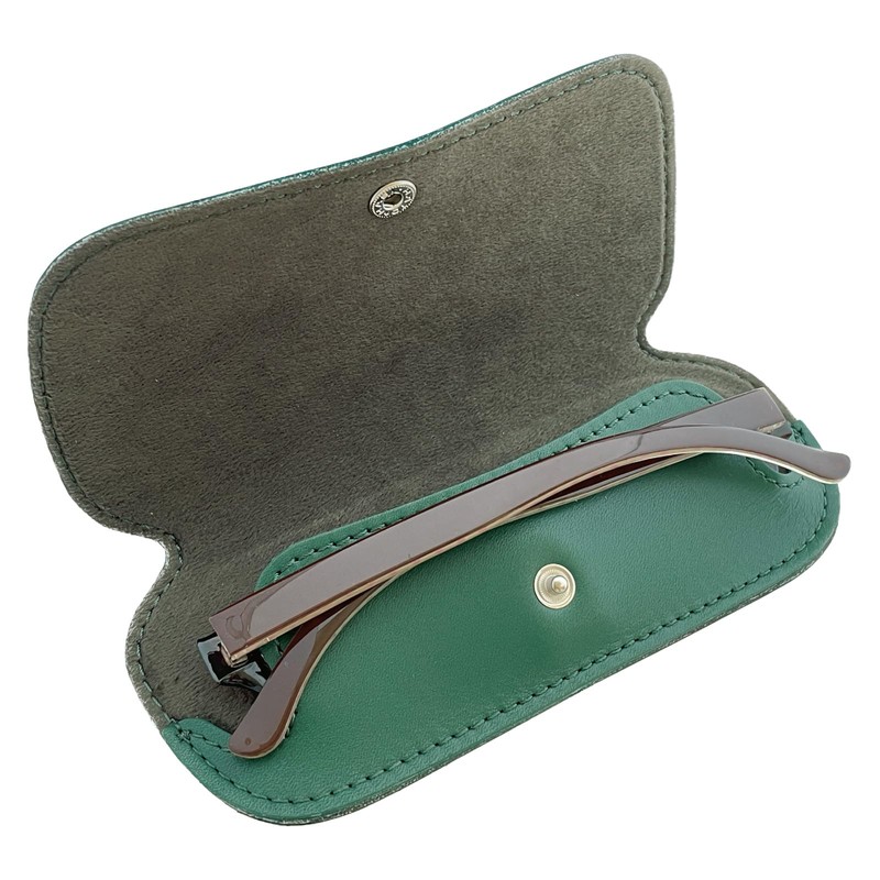 SAKAE F-20 TR700 Genuine Leather Glasses Case, green