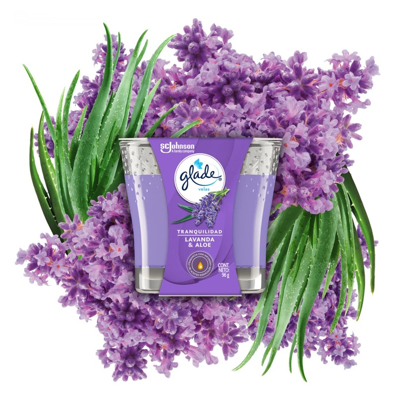 Glade® Velas Tranquilidad Lavanda & Aloe 96 g