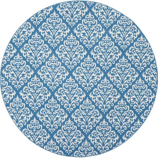 Nourison Grafix Blue Area Rug 8' x 8', 8' ROUND