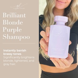 Goldie Locks Brilliant Blonde Purple Shampoo | Hair Shampoo for All Blonde, Lightened, Grey Hair | Shampoo that Significantly Brightens Blonde Hair | Extension & Hair Color Safe, 8.45 Fl Oz