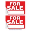 Generic For Sale Sign Stickers 2 Pack | Red, Rectangular,