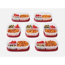 Rubbermaid 14 Piece Easy Find Lids Meal Prep Food Storage Divided Containers Set BPA-free Dishwasher Microwave Freezer Safe