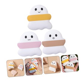 WOONEKY 3pcs Cute Ghost Shape Makeup Puff Dual-use Powder Puff for Dry Wet Application Portable Face Makeup Sponge for Foundation Concealer and Setting Powder Travel and Daily Use