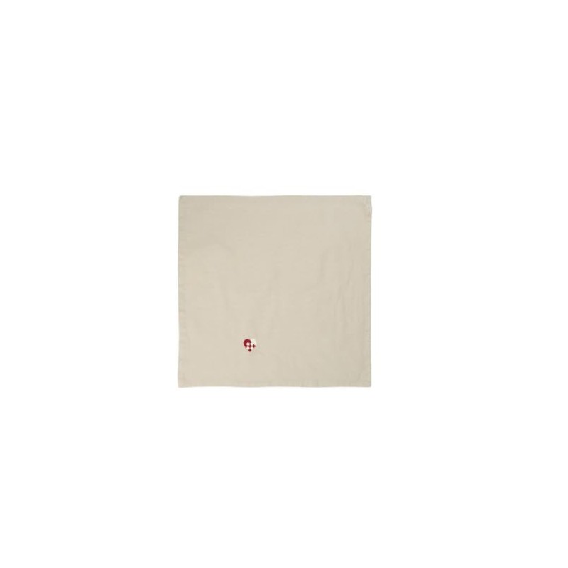 IB Laursen Fabric Napkin Tradition with Woven Heart Linen-Coloured Width