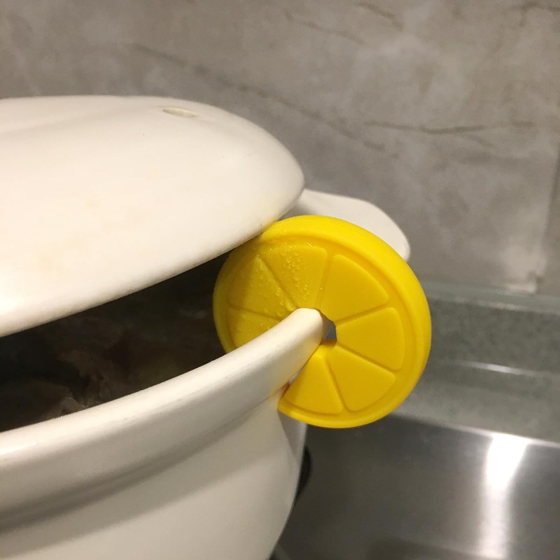 TOGRAND 2PCS Pot Lid Overflow Preventer, Silicone Pan Lid Sid
