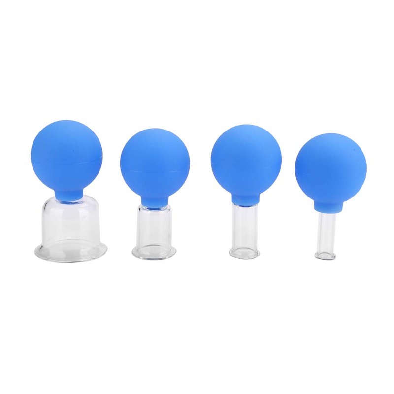 4pcs / box Vacuum Cupping Cups Set Silicone Glass Body