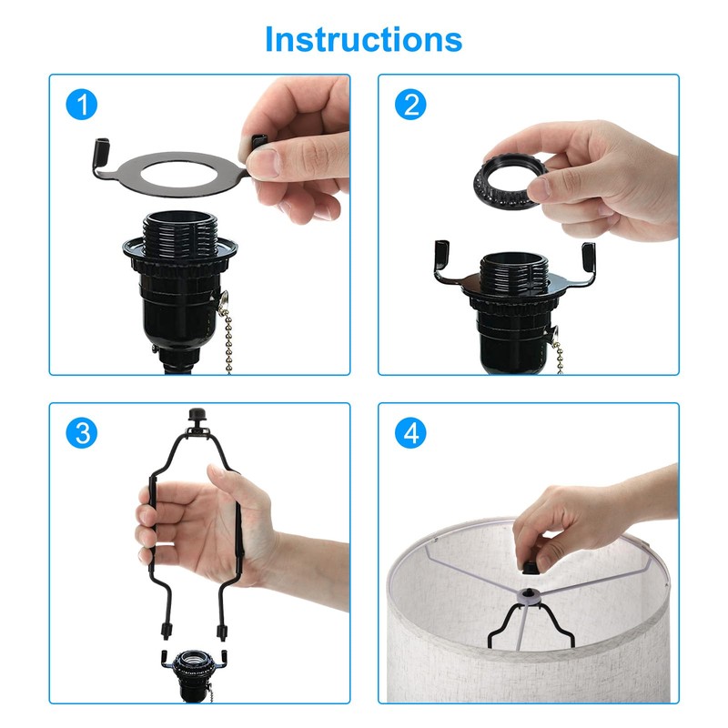 PATIKIL 8 9 10 11 Inch Lamp Harp Kit with
