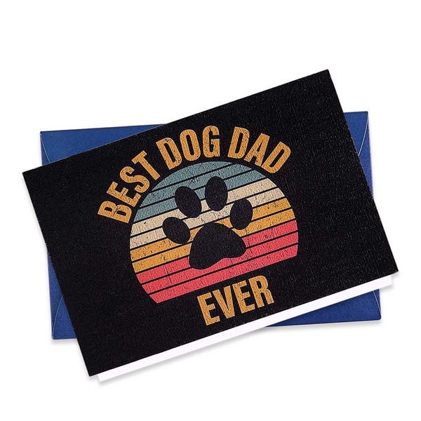 WaaHome Best Dog Dad Ever Fathers Day Card from Dog Funny Fathers Day Cards with Envelope