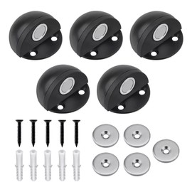 Tope de Puerta Magnético Piso, Tope Magnético Protector para Puerta Media Luna (Negro Mate, 4 Piezas)