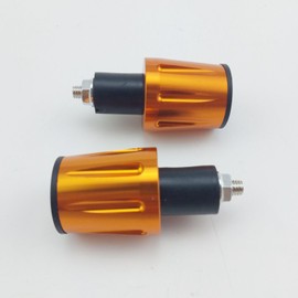 Szmsmy Bike Motorcycle Universal Handlebar End Plug Grip End Anti Vibration CNC Aluminum 22.2mm 7/8" Set of 2 (Orange)