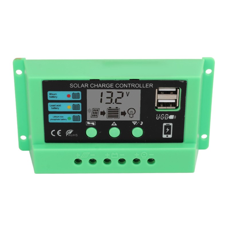 Solar Charge Controller PWM Panel Regulator Adjustable LCD Display 12V