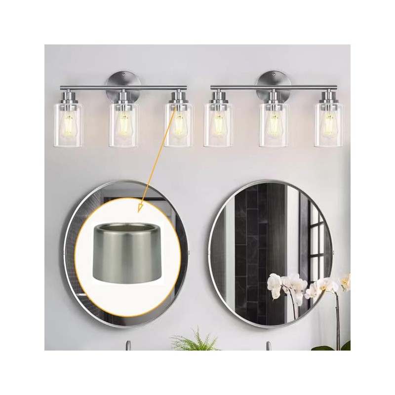 WOYTTSYSM 2Pcs Light Socket Shade Ring,Medium-Base Ceramic Sockets,Lock E26 E27