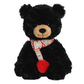Aurora® Festive Holiday Bundled Bear Erik™ Stuffed Animal - Seasonal Cheer - Heartwarming Gifts - Black 14 Inches