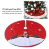 Red Flannelette Christmas Tree Skirt Base Floor Mat Apron Cover