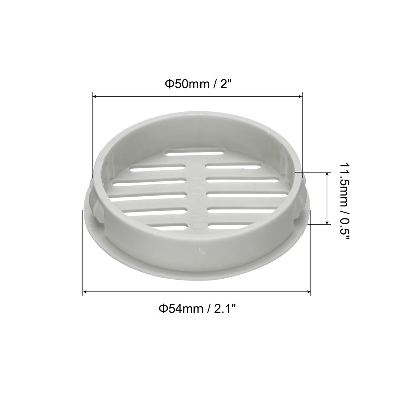 sourcing map 10Pcs 50mm/2in Air Vents Circular Soffit Vents, Light
