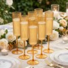 24 Pack Amber Plastic Champagne Flutes for Weddings Birthdays