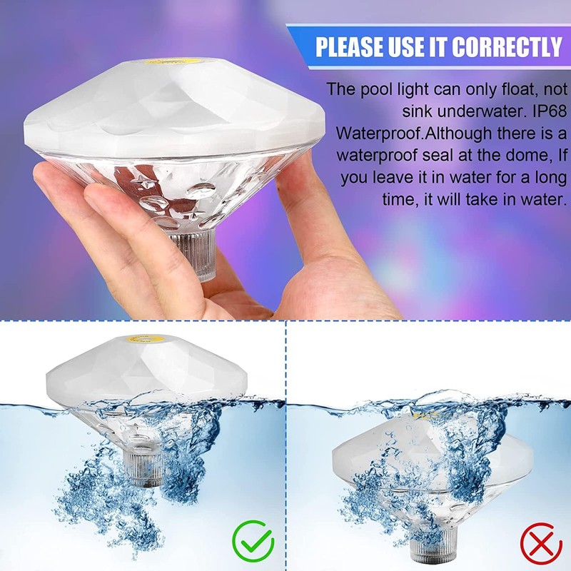 Floating Pool Lights, Pool Lights with 6 Dynamic Lighting Effects,