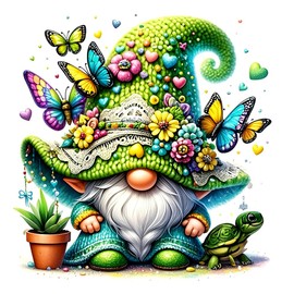 FHBUBPUP Gnome Diamond Painting Kits for Adults, Butterfly Gnome Diamond Art, Beginners DIY 5D Round Full Diamond Dots Art Painting kit, Craft Gift Suitable for Home Wall Decoration 12×12Inch